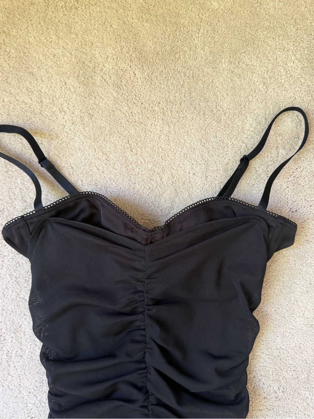 Black Ruched Camisole Tank Top - Miaou